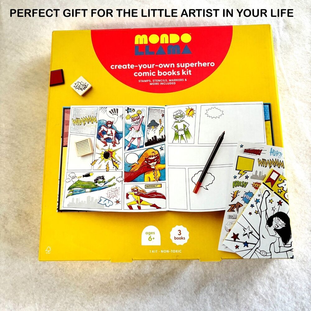 LEARN TO Create-Your-Own Superhero‎ Comic Books Kit Ages 6+ Crafts Drawing NEW